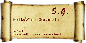 Soltész Geraszim névjegykártya